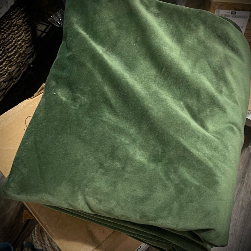 Velvet Olive Blackout Curtains (2 panels)